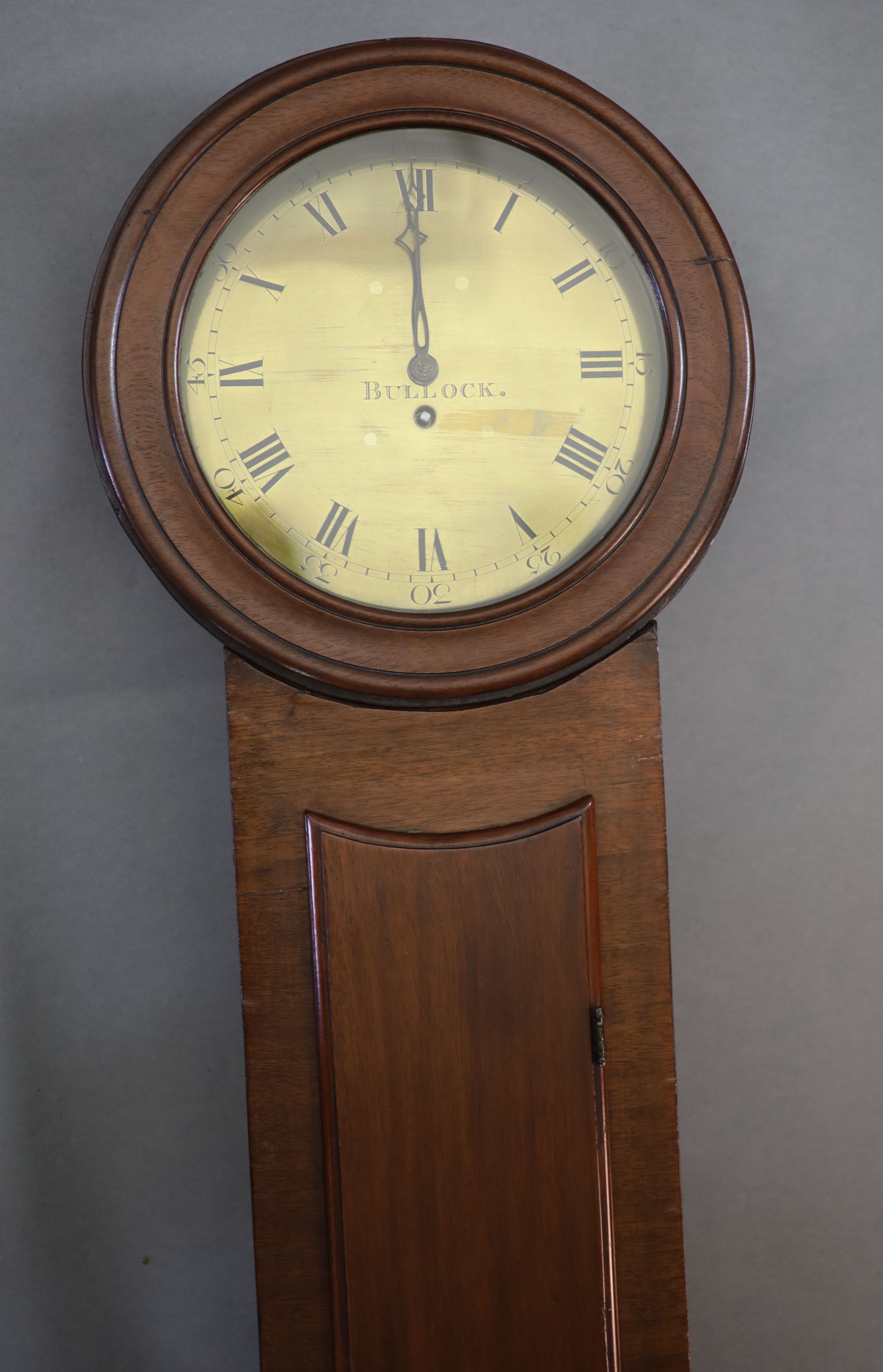 A Georgian mahogany Act of Parliament style wall clock by James Bullock of London c.1780